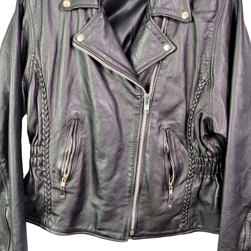 Leather Vintage 80's Biker Motorcycle Bikercore Rock N Roll Negan Jacket XXL - Picture 3 of 13